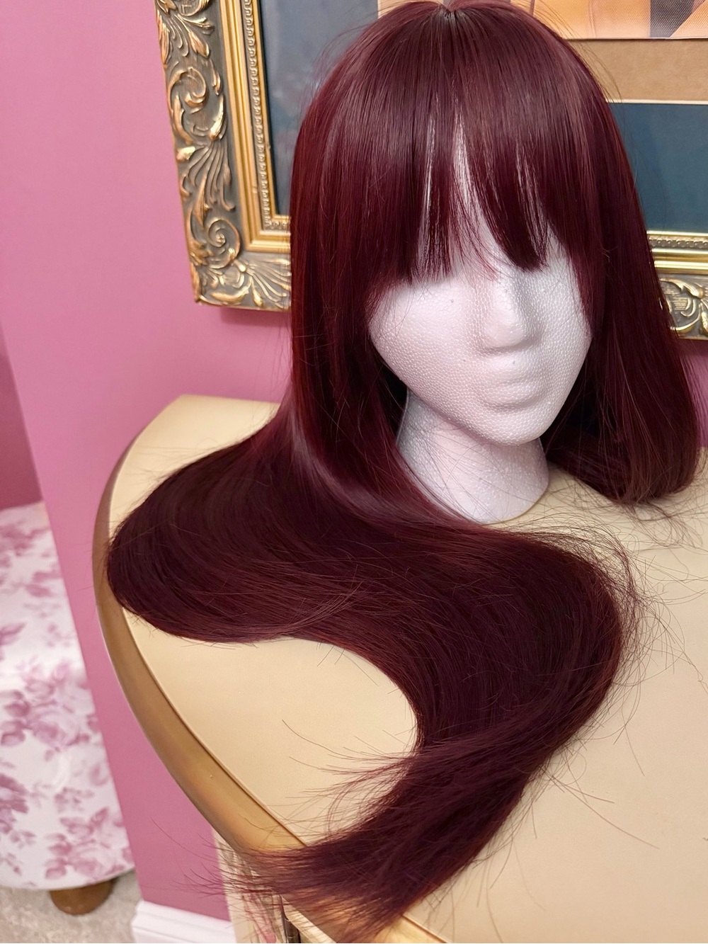 New Halloween Wig Burgundy Brunette Bob Wig